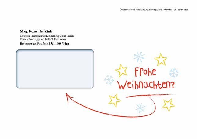 Ein weihnachtliches Kuvert im Sommer