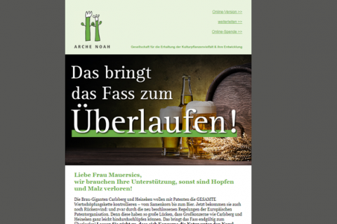 Arche Noah Bier-E-Mailing