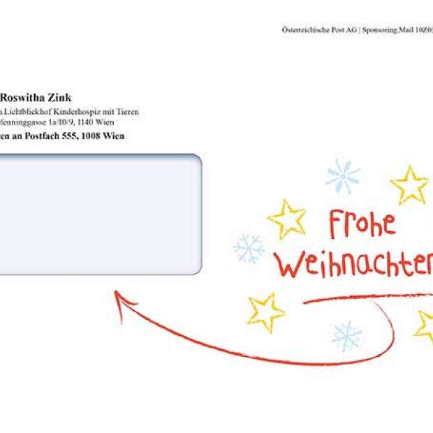Ein weihnachtliches Kuvert im Sommer